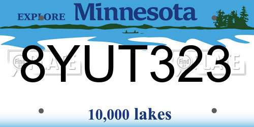 8YUT323 Minnesota License Plate