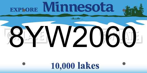 8YW2060 Minnesota License Plate