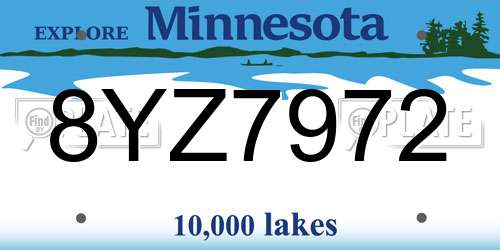 8YZ7972 Minnesota License Plate