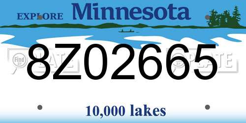 8Z02665 Minnesota License Plate
