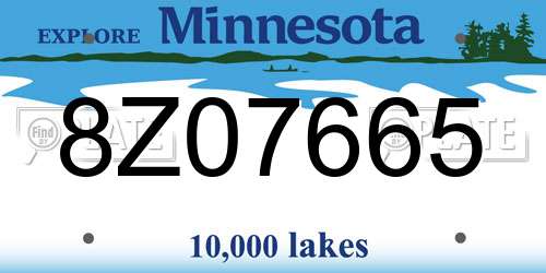 8Z07665 Minnesota License Plate