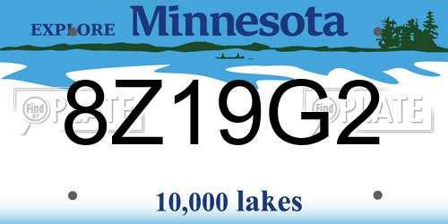 8Z19G2 Minnesota License Plate