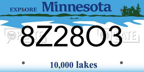 8Z28O3 Minnesota License Plate