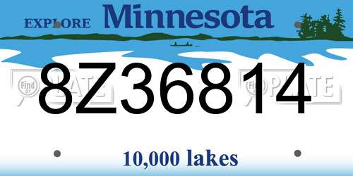 8Z36814 Minnesota License Plate