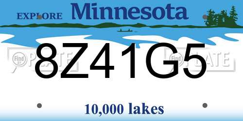 8Z41G5 Minnesota License Plate