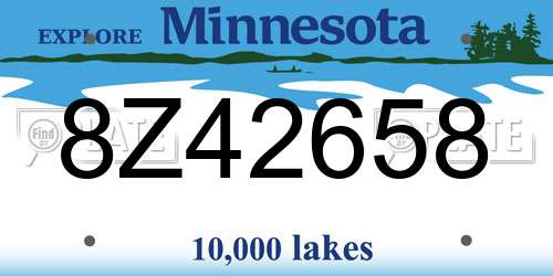 8Z42658 Minnesota License Plate