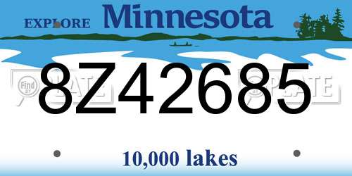 8Z42685 Minnesota License Plate