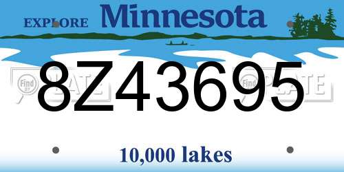 8Z43695 Minnesota License Plate
