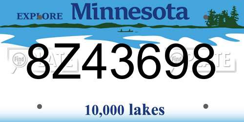 8Z43698 Minnesota License Plate