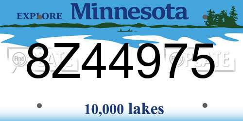 8Z44975 Minnesota License Plate