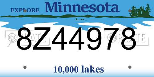 8Z44978 Minnesota License Plate