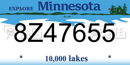 8Z47655 Minnesota License Plate