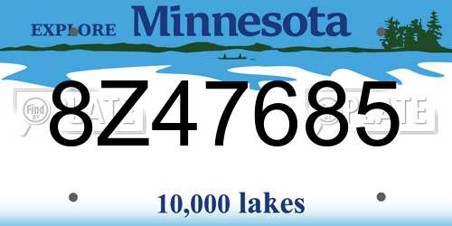 8Z47685 Minnesota License Plate