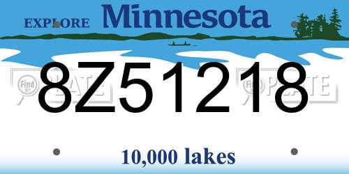 8Z51218 Minnesota License Plate