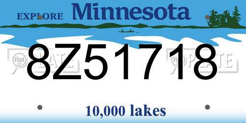 8Z51718 Minnesota License Plate