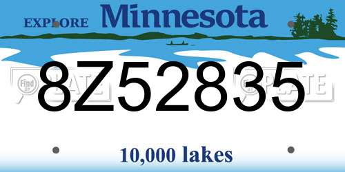 8Z52835 Minnesota License Plate