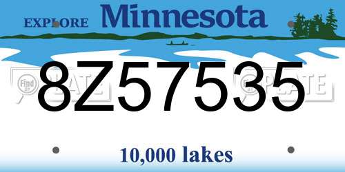 8Z57535 Minnesota License Plate