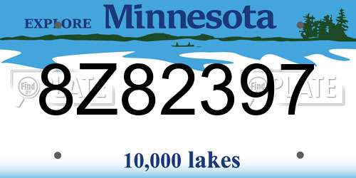 8Z82397 Minnesota License Plate