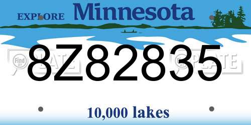 8Z82835 Minnesota License Plate