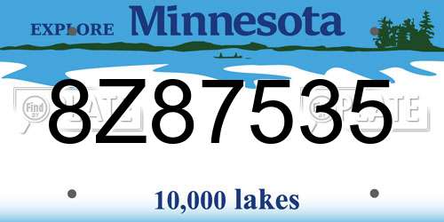 8Z87535 Minnesota License Plate