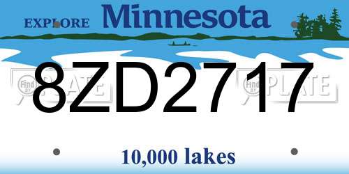 8ZD2717 Minnesota License Plate