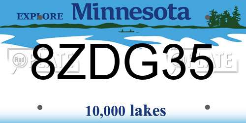 8ZDG35 Minnesota License Plate