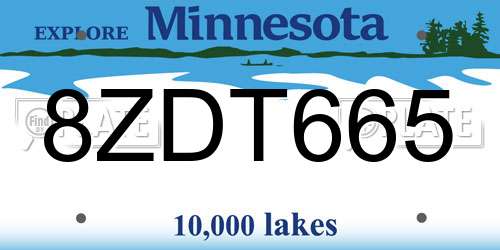8ZDT665 Minnesota License Plate