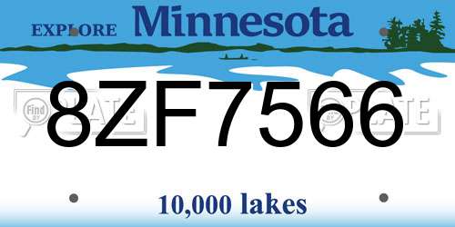 8ZF7566 Minnesota License Plate