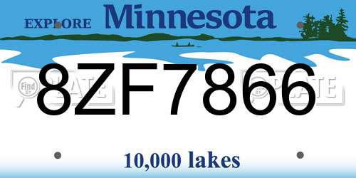 8ZF7866 Minnesota License Plate