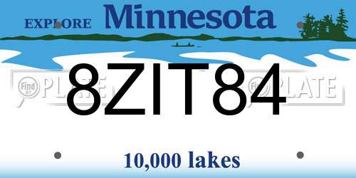 8ZIT84 Minnesota License Plate