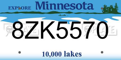 8ZK5570 Minnesota License Plate