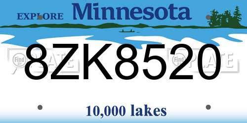 8ZK8520 Minnesota License Plate