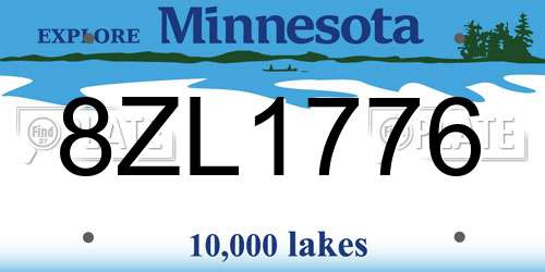 8ZL1776 Minnesota License Plate