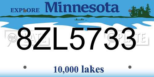 8ZL5733 Minnesota License Plate