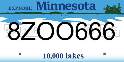 8ZOO666 Minnesota License Plate