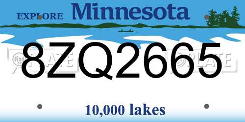 8ZQ2665 Minnesota License Plate