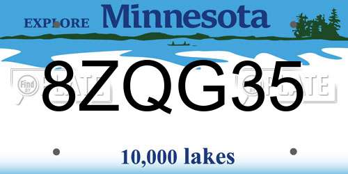8ZQG35 Minnesota License Plate