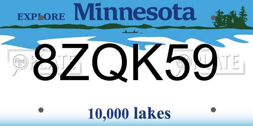 8ZQK59 Minnesota License Plate