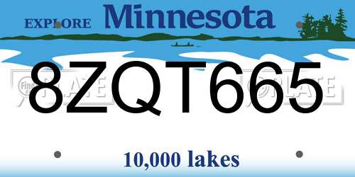 8ZQT665 Minnesota License Plate