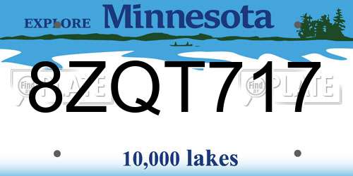 8ZQT717 Minnesota License Plate