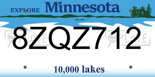 8ZQZ712 Minnesota License Plate