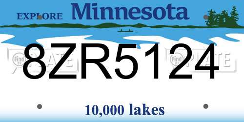 8ZR5124 Minnesota License Plate