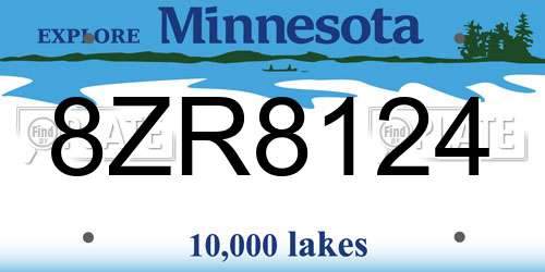8ZR8124 Minnesota License Plate
