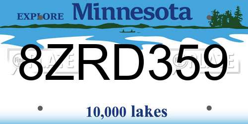 8ZRD359 Minnesota License Plate