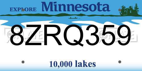 8ZRQ359 Minnesota License Plate