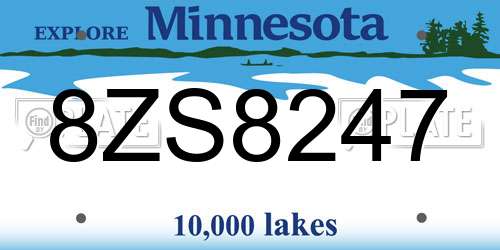 8ZS8247 Minnesota License Plate