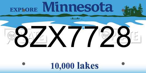 8ZX7728 Minnesota License Plate