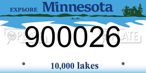 900026 Minnesota License Plate
