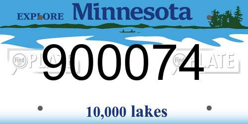 900074 Minnesota License Plate
