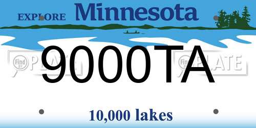 9000TA Minnesota License Plate